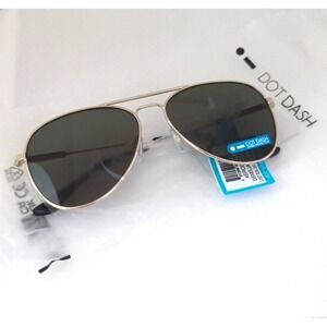 Dot Dash Aerogizmo Unisex Aviator Style Sunglasses - Gold/Black